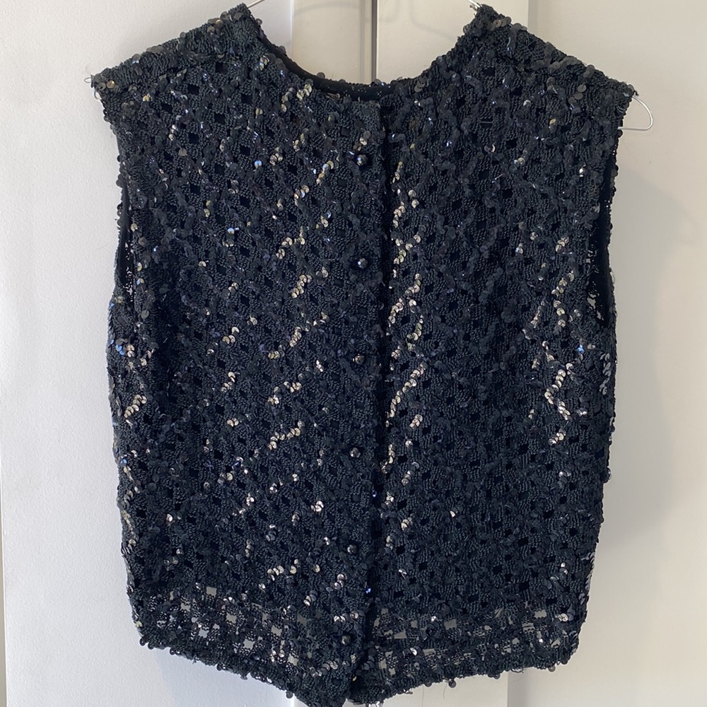 Vintage 60's Glam Sequined Top KORET of California Fitted Crop Length - Picture 2 of 9